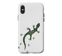 Custodia per iPhone X/XS La lucertola retrò segue le tracce della salamandra geco