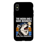 Custodia per iPhone X/XS La luna e io abbiamo un Husky quotidiano