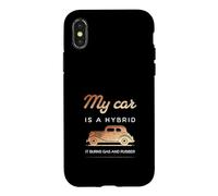 Custodia per iPhone X/XS La mia auto è ibrida, brucia gas e gomma