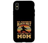 Custodia per iPhone X/XS La mia cintura nera preferita mi chiama mamma karate arti marziali