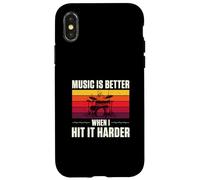 Custodia per iPhone X/XS La musica è migliore quando colpisco più forte Battisti divertenti batteristi