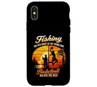 Custodia per iPhone X/XS La pesca risolve la maggior parte dei miei problemi Basket Il resto Retro