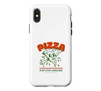 Custodia per iPhone X/XS La pizza è il mio linguaggio d"amore (Dichiarazione di cibo divertent