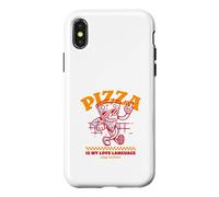 Custodia per iPhone X/XS La pizza è il mio linguaggio d"amore (Dichiarazione di cibo divertent