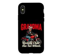 Custodia per iPhone X/XS La sedia a dondolo per nonne ha due ruote da motociclista