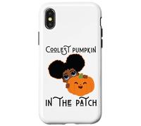 Custodia per iPhone X/XS La zucca più cool nella toppa nera ragazza magica melanina ragazze