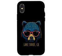 Custodia per iPhone X/XS Lake Tahoe California Bear indossa occhiali da sole design