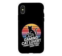 Custodia per iPhone X/XS L'amante dei gatti di gioco fa le fusa sulle persone ogni volta