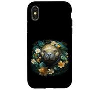Custodia per iPhone X/XS lamantino e mandala. la bella vita di una mucca di mare
