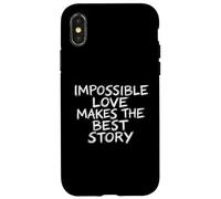 Custodia per iPhone X/XS L'amore impossibile fa la migliore storia Brush Lettering