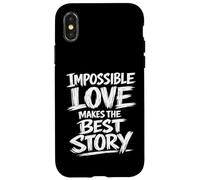 Custodia per iPhone X/XS L'amore impossibile fa la migliore storia Brush Lettering