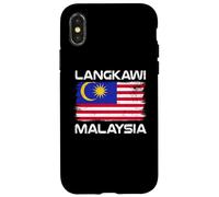 Custodia per iPhone X/XS Langkawi Bandiera Malesia Distressed Orgoglio Malese