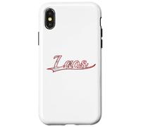 Custodia per iPhone X/XS Laos Southeast Asia Heritage Pride Vintage Varsity