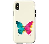 Custodia per iPhone X/XS Lascia che Dio ti trasformi una farfalla di cristiana
