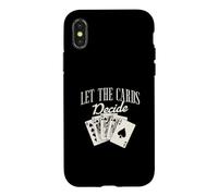 Custodia per iPhone X/XS Lasciate che le carte decidano divertente gioco di carte per un giocatore di Baccarat