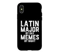 Custodia per iPhone X/XS Latino Maggiore Di Giorno Meme Di Notte Studente Studi Classici
