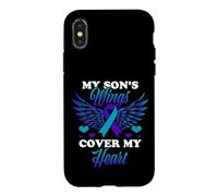 Custodia per iPhone X/XS Le ali di mio figlio coprono il mio cuore Consapevolezza sulla prevenzione del suicidio