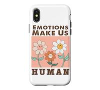 Custodia per iPhone X/XS Le emozioni ci rendono umani Grafica floreale retrò