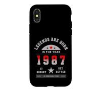 Custodia per iPhone X/XS LEGENDS ARE BORN 1987 Compleanno Vintage Retro 80s Cult
