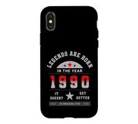 Custodia per iPhone X/XS Legends Are Born In The Year 1990 Compleanno Vintage Retrò