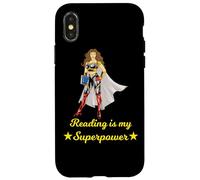 Custodia per iPhone X/XS Leggere è il mio superpotere supereroe libro amante donne ragazze