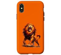 Custodia per iPhone X/XS Leone ruggente Forza Potenza Alpha Leader Animale Selvaggio
