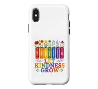 Custodia per iPhone X/XS Let Kindness Grow Rainbow Books Fiori Gentilezza Orgoglio