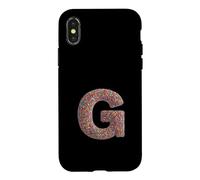 Custodia per iPhone X/XS Letter G Candy Rainbow Sprinkles Monogram Men, Women, Kids