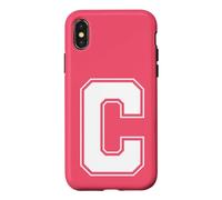 Custodia per iPhone X/XS Lettera C Big Bold Capital Varsity Alphabet Monogram