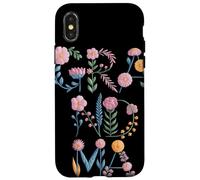 Custodia per iPhone X/XS Lettere Floreali Pastello GRANDMA Tipografia Botanica Nonna