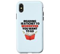 Custodia per iPhone X/XS LETTURA È UN BIGLIETTO PER DOVE VUOI ANDARE Reader Meme