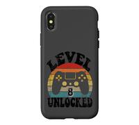 Custodia per iPhone X/XS Level Eight Unlocked 8th Birthday Tee Video Game 8 Year Old