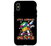 Custodia per iPhone X/XS Level Kindness Unlocked Master Builder Gamer Boys Teacher