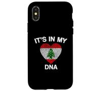 Custodia per iPhone X/XS Libano bandiera cuore è nel mio DNA eredità libanese
