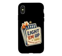 Custodia per iPhone X/XS Light Em Up Quarto di luglio patriottico Vintage Matchbook USA