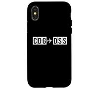 Custodia per iPhone X/XS Linee di volo CDG DSS da Parigi a Dakar Air Codes