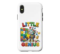 Custodia per iPhone X/XS Little Genius Robot Puzzle Builder Design per bambini