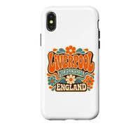 Custodia per iPhone X/XS Liverpool Merseyside England, fantastica stampa floreale