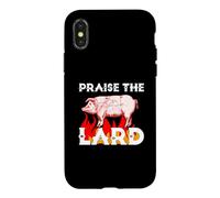 Custodia per iPhone X/XS Lode al sacro lardo divertente maiale barbecue grigliare amante del maiale Meme