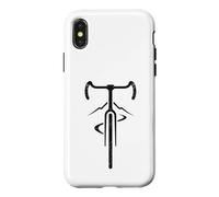 Custodia per iPhone X/XS Logo della bicicletta Minimal Retro Ciclismo Rider Design