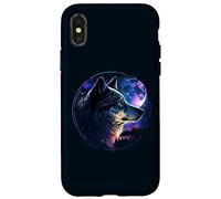 Custodia per iPhone X/XS Lone Wolf Moon Howling Wolf Pack Head Wolves Howl