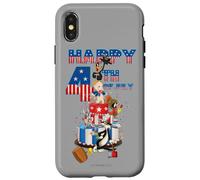 Custodia per iPhone X/XS Looney Tunes Bugs and Friends 4th of July