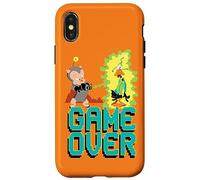 Custodia per iPhone X/XS Looney Tunes Porky and Daffy Game Over