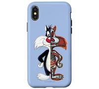 Custodia per iPhone X/XS Looney Tunes Slyvester Half Skeleton