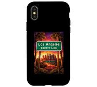 Custodia per iPhone X/XS Los Angeles County Sign 110 Freeway LA City Skyline 323 213