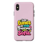 Custodia per iPhone X/XS Los Lunes non están preparados para Sofía humor frase