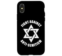 Custodia per iPhone X/XS Lotta contro l'antisemitismo Stella bianca e nera di David