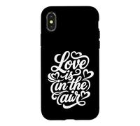 Custodia per iPhone X/XS Love Is In The Air Romantico Script Cuori