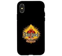 Custodia per iPhone X/XS Loved by Him Religious Christian citazione cuore Gesù Amore