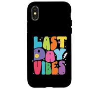 Custodia per iPhone X/XS L'ultimo giorno vibra scritte retrò colorate fine della